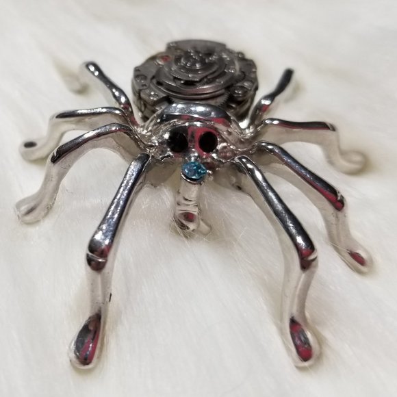 Accessories - Steam Punk Spider Pin/Brooch Silver Tone